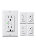 GFCI Outlet 15 Amp Self-Test - Weather Resistant GFI Receptacle