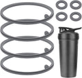 Enhanced Seal: 8pc Silicone Gaskets for Blender Bottle Strada Flip Cup - 2 Sizes (Gray)