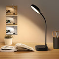 Rechargeable Gooseneck Desk Lamp - Adjustable Brightness & Color, 400LM LED