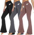 3 Packs Leggings with Pockets for Women - High Waisted (Style QBXT)