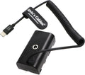 USB-C PD to NP-F550 Dummy Battery Coiled Power Cable - Compact Power