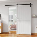 42in x 96in Sliding Barn Door with 7 ft Hardware Kit - White PVC