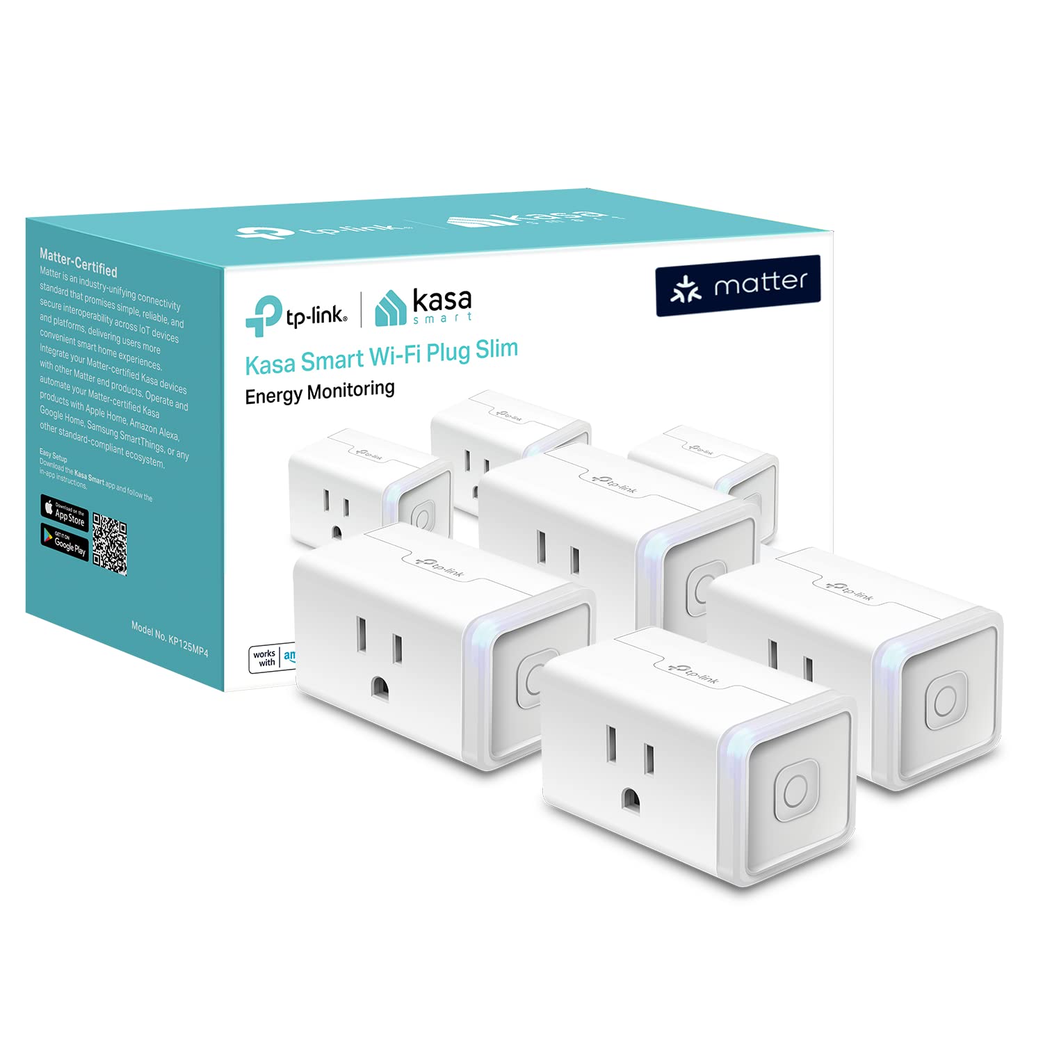 Kasa Matter Smart Plug with Energy Monitoring for Home Control