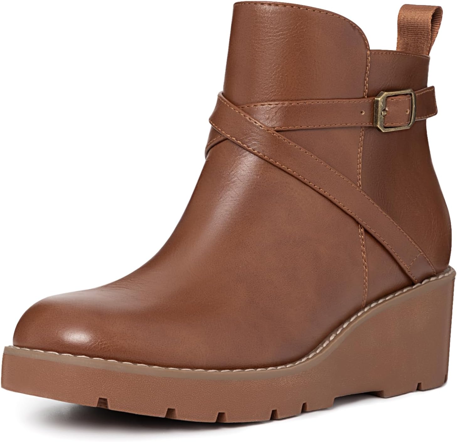 Athlefit Women's Wedge Ankle Boots for Fashion and Comfort