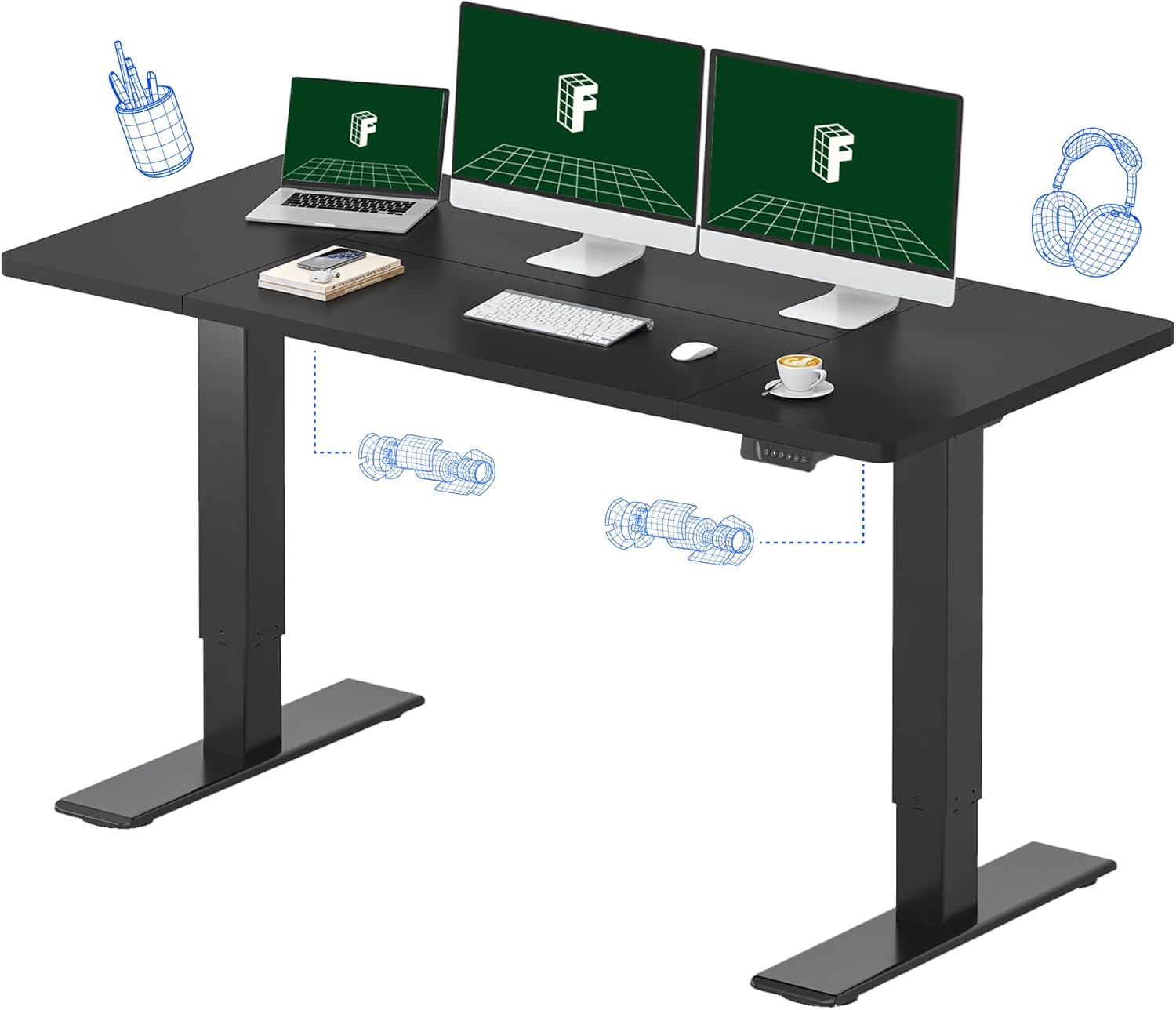 FLEXISPOT 63 x 28 Inch Dual Motor Standing Desk for Home Office