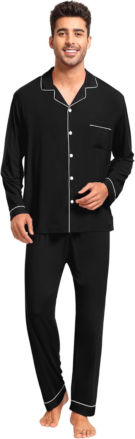 SWOMOG Men Pajamas Set Comfy Modal Pjs for Ultimate Relaxation