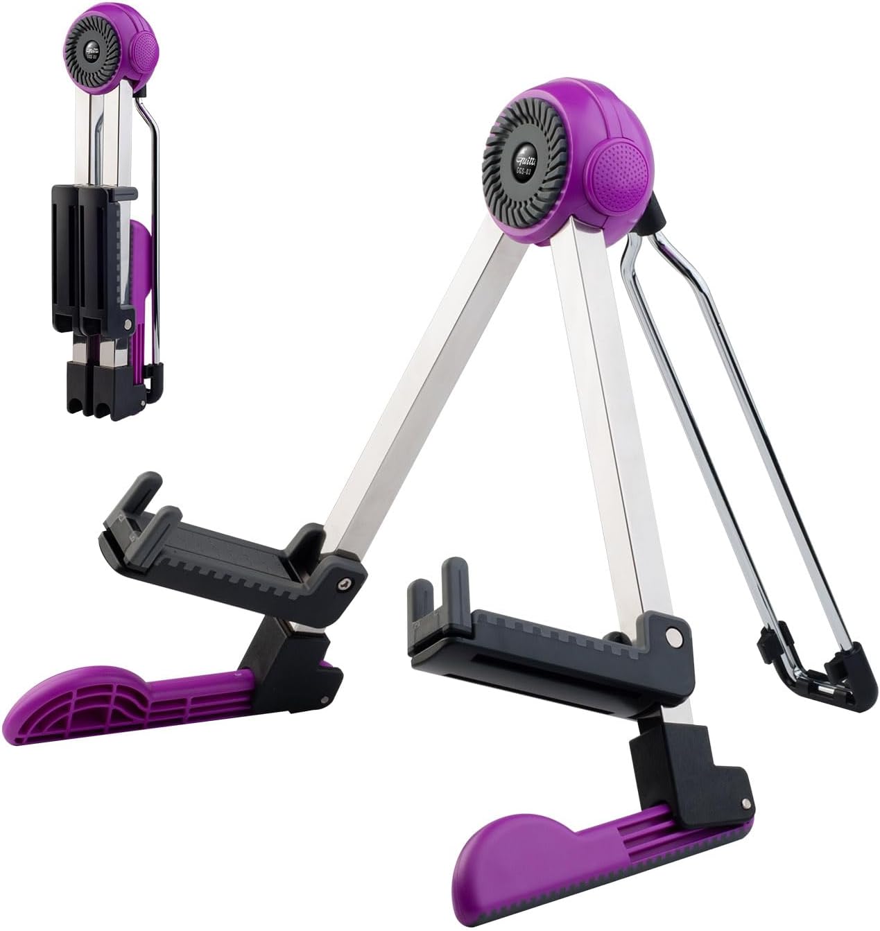 GUITTO Compact Adjustable Guitar Stand - Versatile A-Frame Design