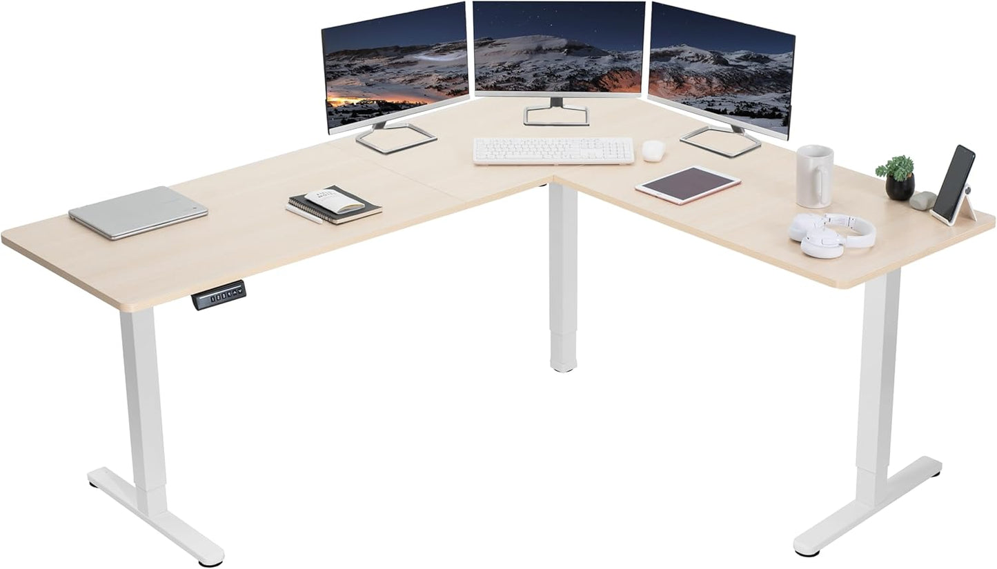 Electric L-Shaped Standing Desk with Memory Height Control 75ft x 63ft