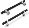 5 in Cabinet Pulls 10 Pack Matte Black Polished Chrome - Knurled Grip