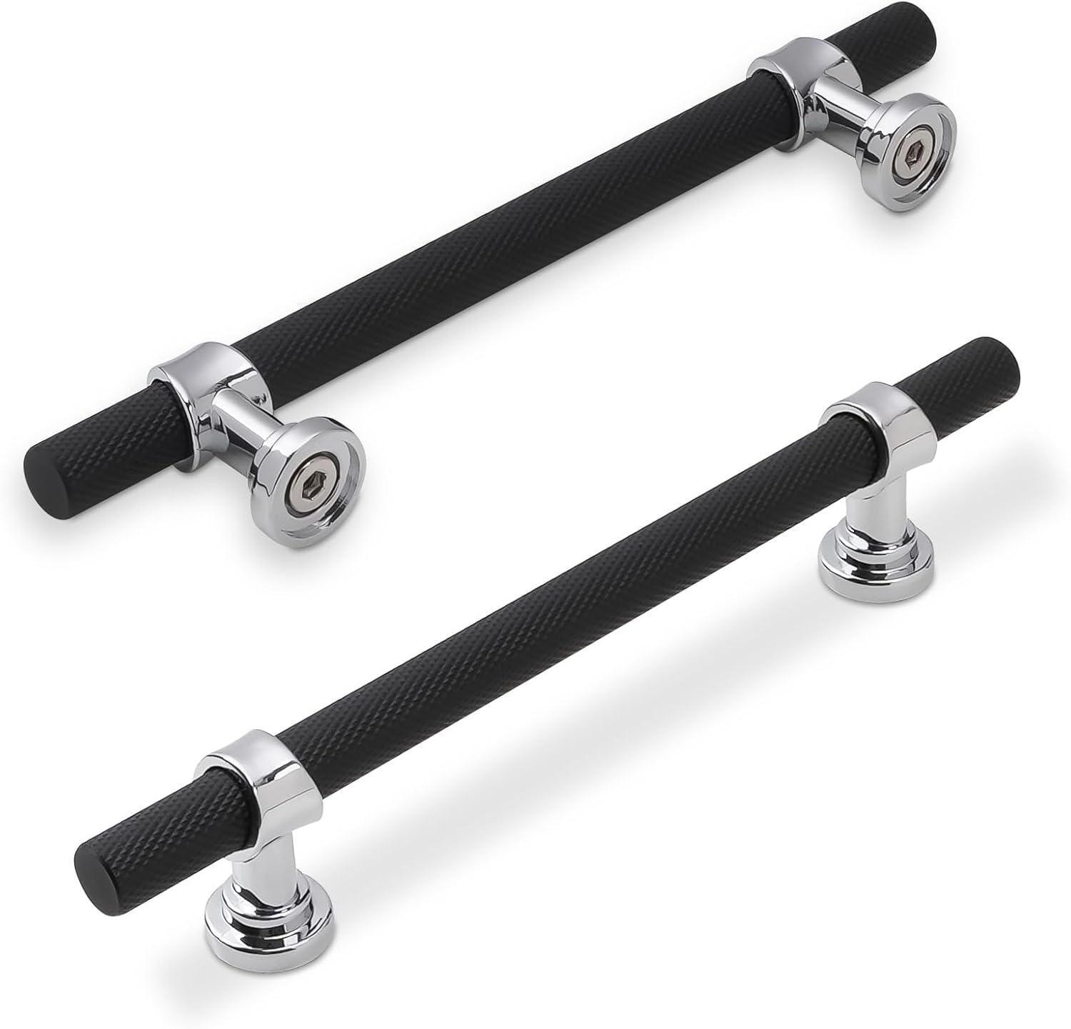 10 Pack 5 Inch Cabinet Pulls in Matte Black and Polished Chrome