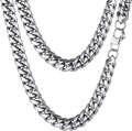 Figaro Cuban Chain Necklace for Men - Black 14mm, 28in