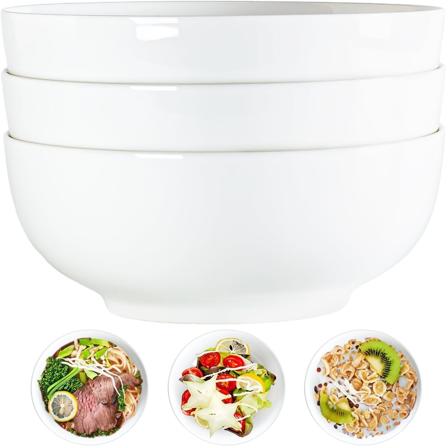 Versatile & Stylish 60 oz Ceramic Bowl Set - Microwave Safe
