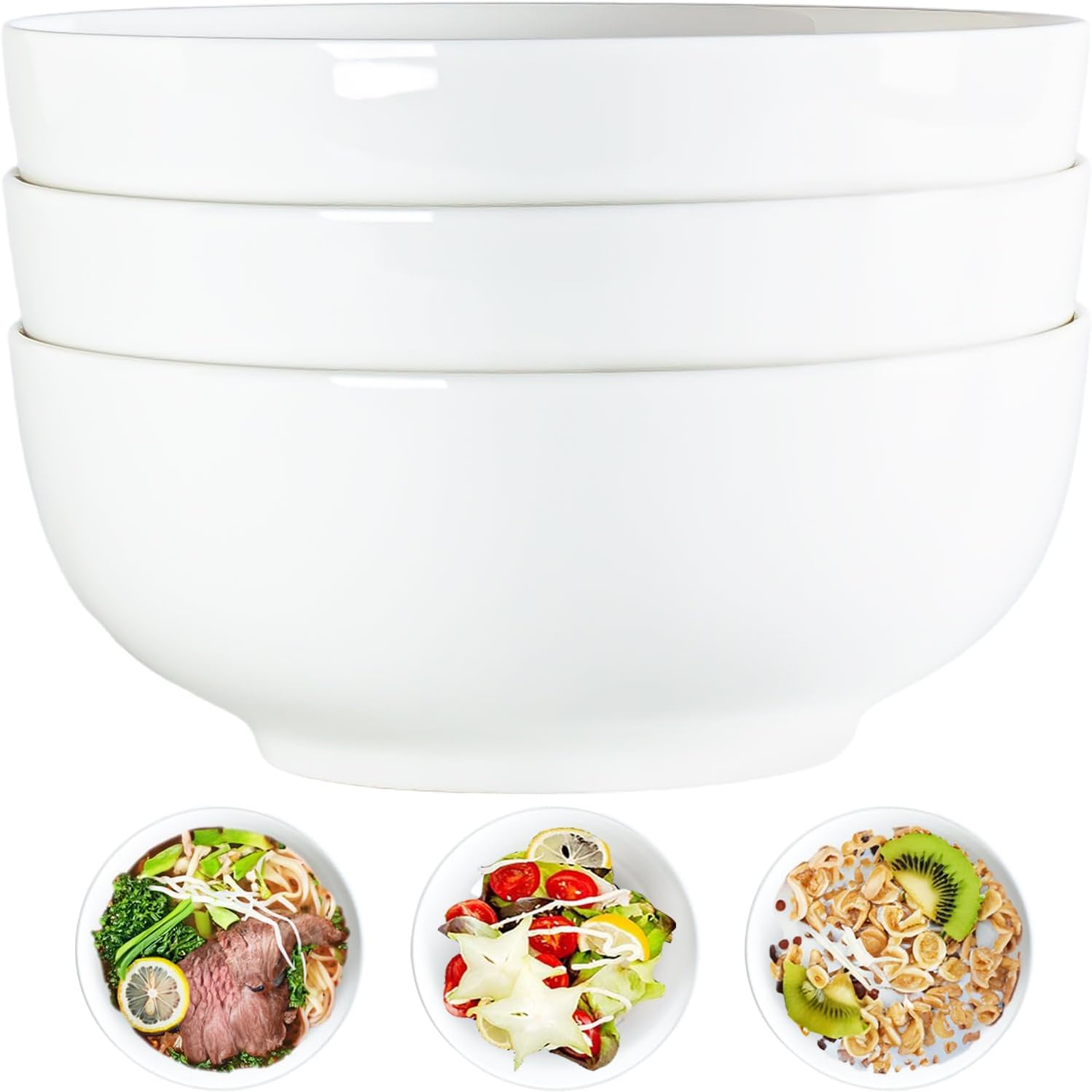Versatile & Stylish 60 oz Ceramic Bowl Set - Microwave Safe