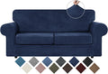 Velvet Couch Covers for 2 Cushion Sofa - High Stretch Protection