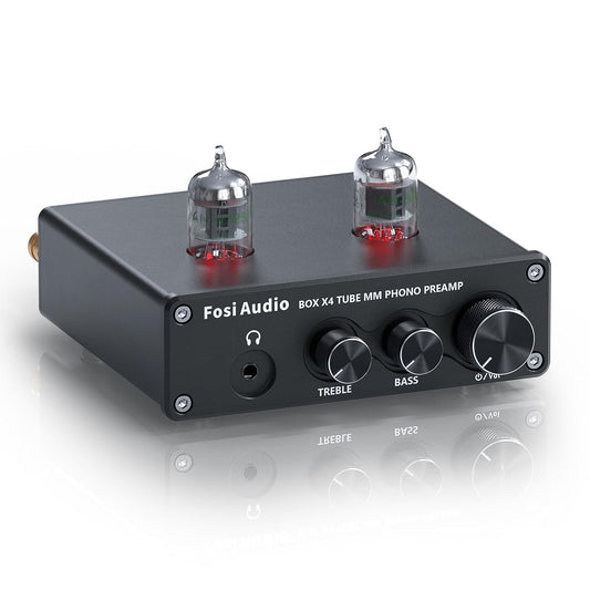 Fosi Audio Box X4 Phono Preamp with JAN 5725W Vacuum Tubes