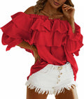 Byinns Women's Off Shoulder Ruffle Blouse for Trendy Style