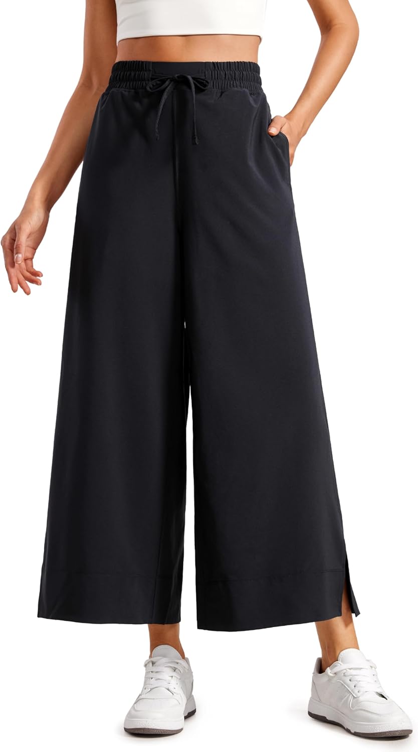 CRZ YOGA Lightweight Wide Leg Cropped Pants for Women