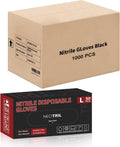 4-Mil Black Nitrile Disposable Gloves - Textured Grip, Latex Free