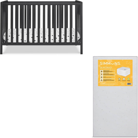Delta Children Heartland 4-in-1 Convertible Crib and Mattress Bundle