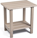 Adirondack Outdoor Side Table Grayish Brown - 2-Tier Patio End Table