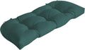 Arden Outdoor Wicker Settee Cushion in Peacock Blue Green Texture