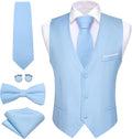Mens Formal Business Suit Vest Slim Fit with Tie and Accessories
