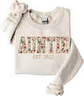 Personalized Floral Grandma Shirt - Custom Kid Name Embroidery