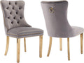 Velvet Dining Chairs Set of 2 with Golden Metal Legs for Style