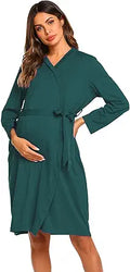 Ekouaer Maternity Robe for Labor Delivery and Nursing Comfort