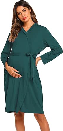 Ekouaer Maternity Robe for Labor Delivery and Nursing Comfort