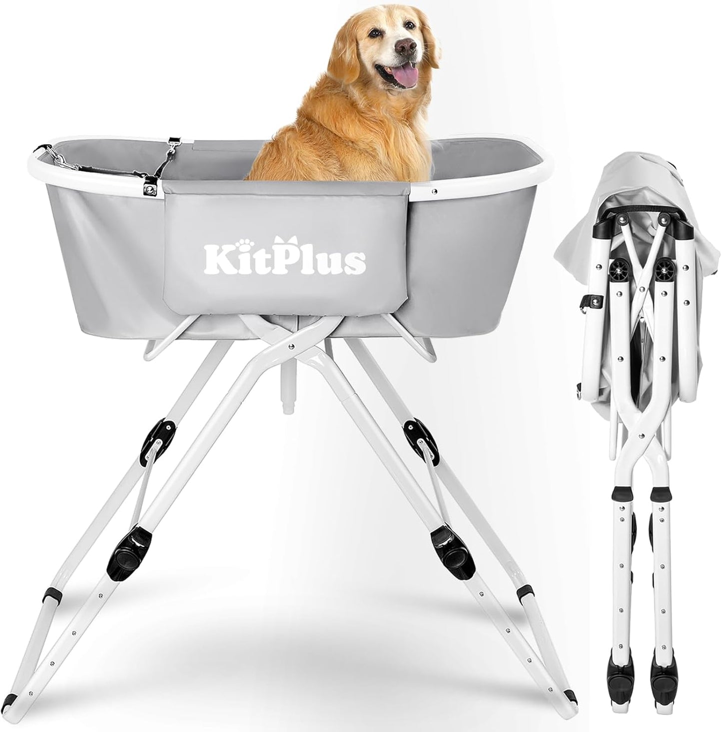 Elevated Dog Bathtub for Small to Large Pets with Adjustable Height