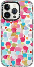 Clear iPhone 13 Pro Case - Non-Yellowing Magenta Confetti