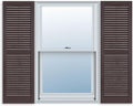 Exterior Louver Vinyl Shutter 15 in x 67 in Pair - Sienna Brown