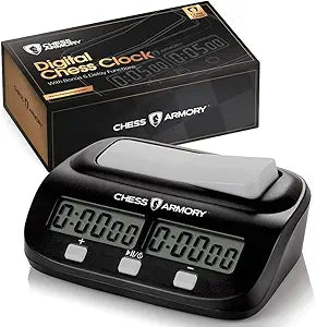 Chess Armory Digital Chess Clock - Portable Timer with Features