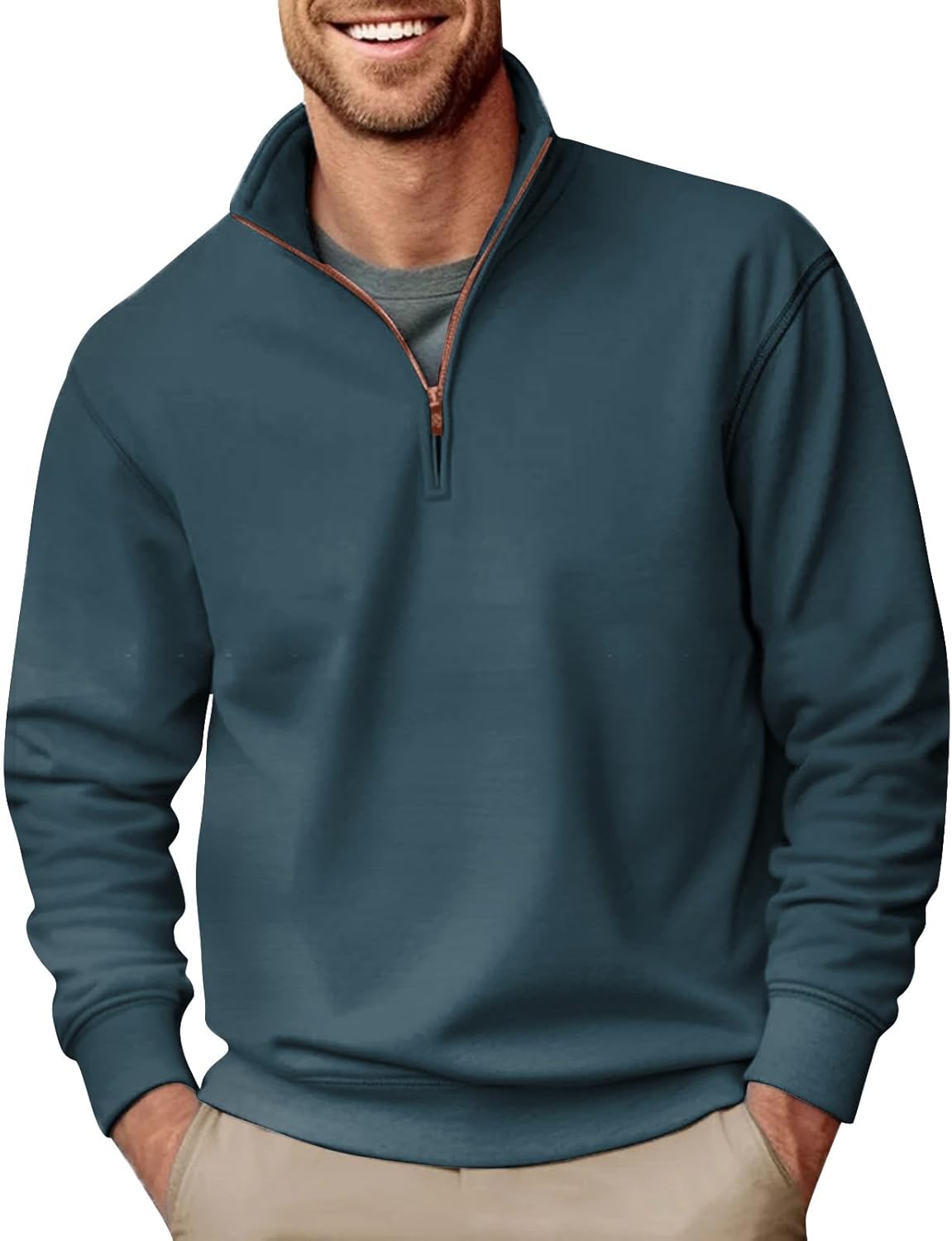Lightweight Men's Zip Sweater - Casual Comfort Essential