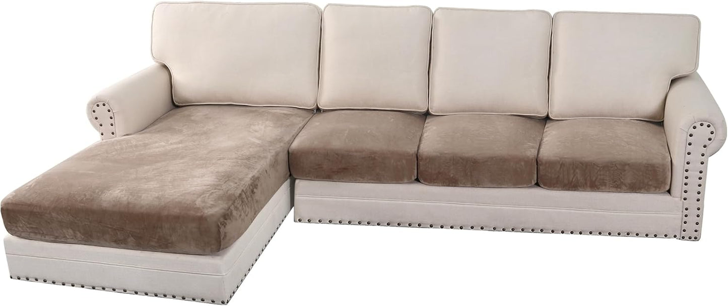 H.VERSAILTEX Velvet Stretch Sectional Couch Covers for Comfort