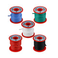 14 Gauge Silicone Wire Kit Red Black White Blue Green - Ultra Flexible