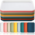 18 Pcs Plastic Fast Food Trays Bulk Colorful Serving Trays - 9 Colors