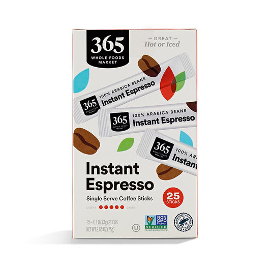 365 Instant Espresso Dark Roast- 25 Single Serve Sticks