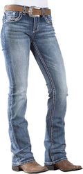 Women's Mid Rise Bootcut Jeans - High Stretch 90s Denim