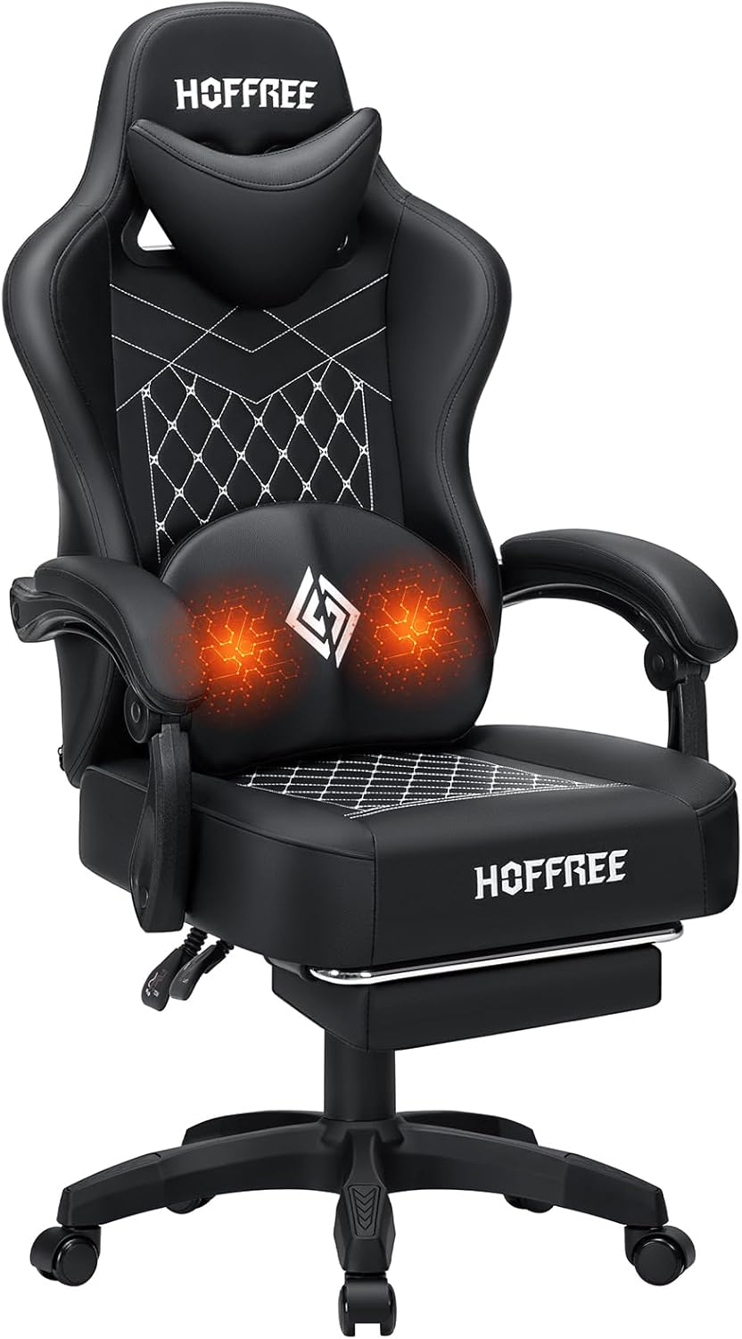 Massage Lumbar Gaming Chair for Ultimate Comfort