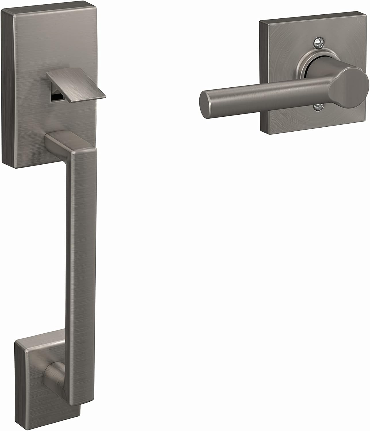 SCHLAGE FE285 CEN 619 BRW Front Entry Handleset for Modern Homes