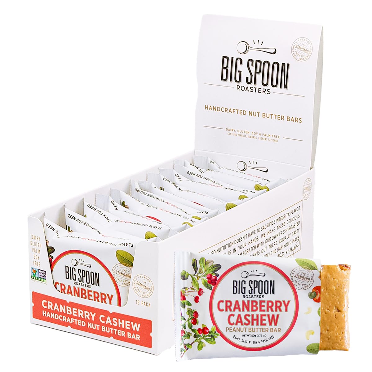 Cranberry Cashew Nut Butter Bars - Low Carb Protein Snacks