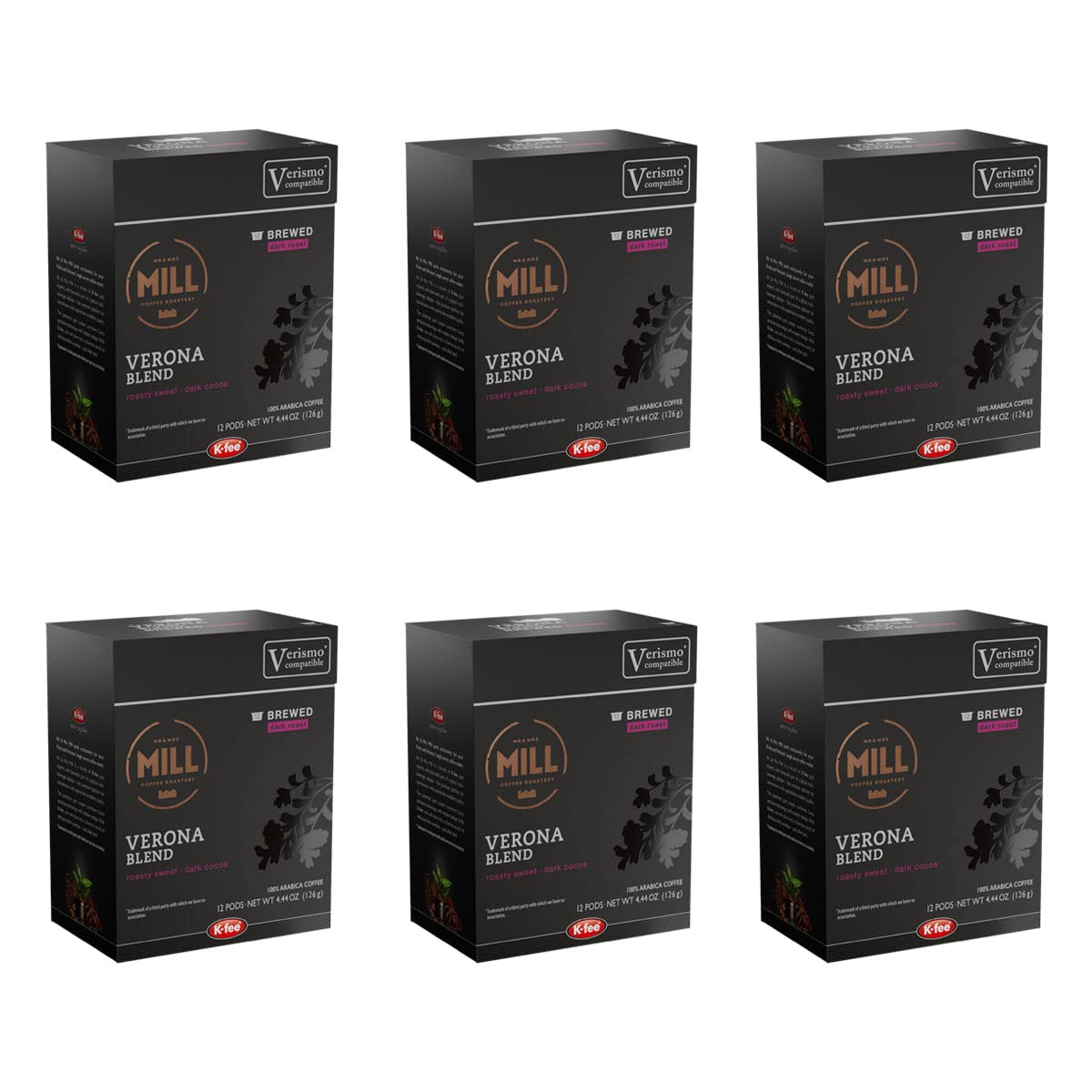 Mill Brewed Verona Blend Coffee Pods for K-fee Machines 72 Count