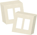 Screwless Decorator Wall Plates 2-Gang Light Almond - Child Safe