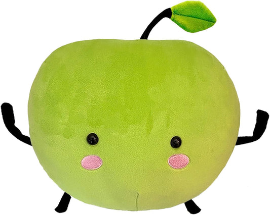 Cute Green Apple Plush - Soft Gaming Companion! 