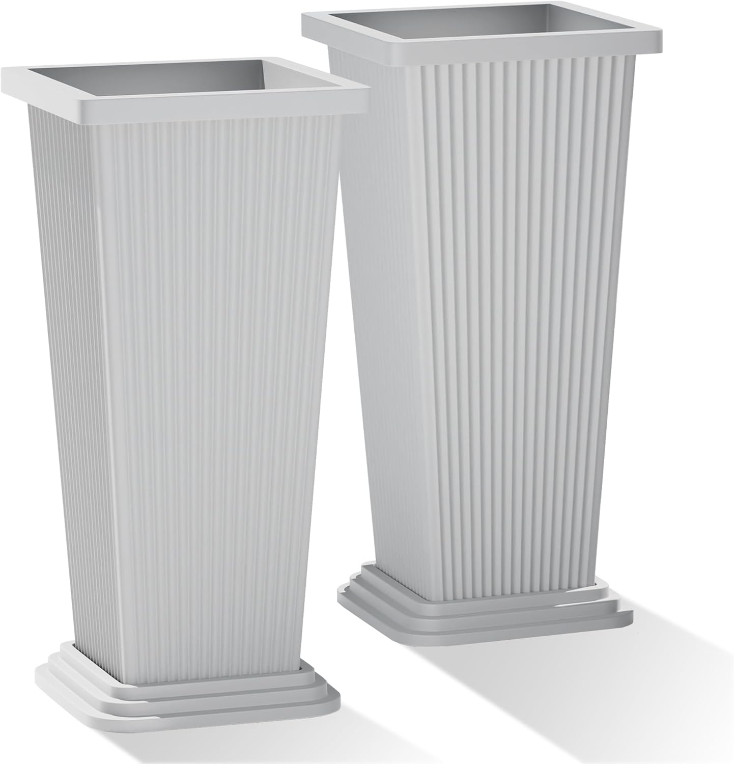 Tall Planters Set of 2 for Indoor Outdoor Use - Modern Design