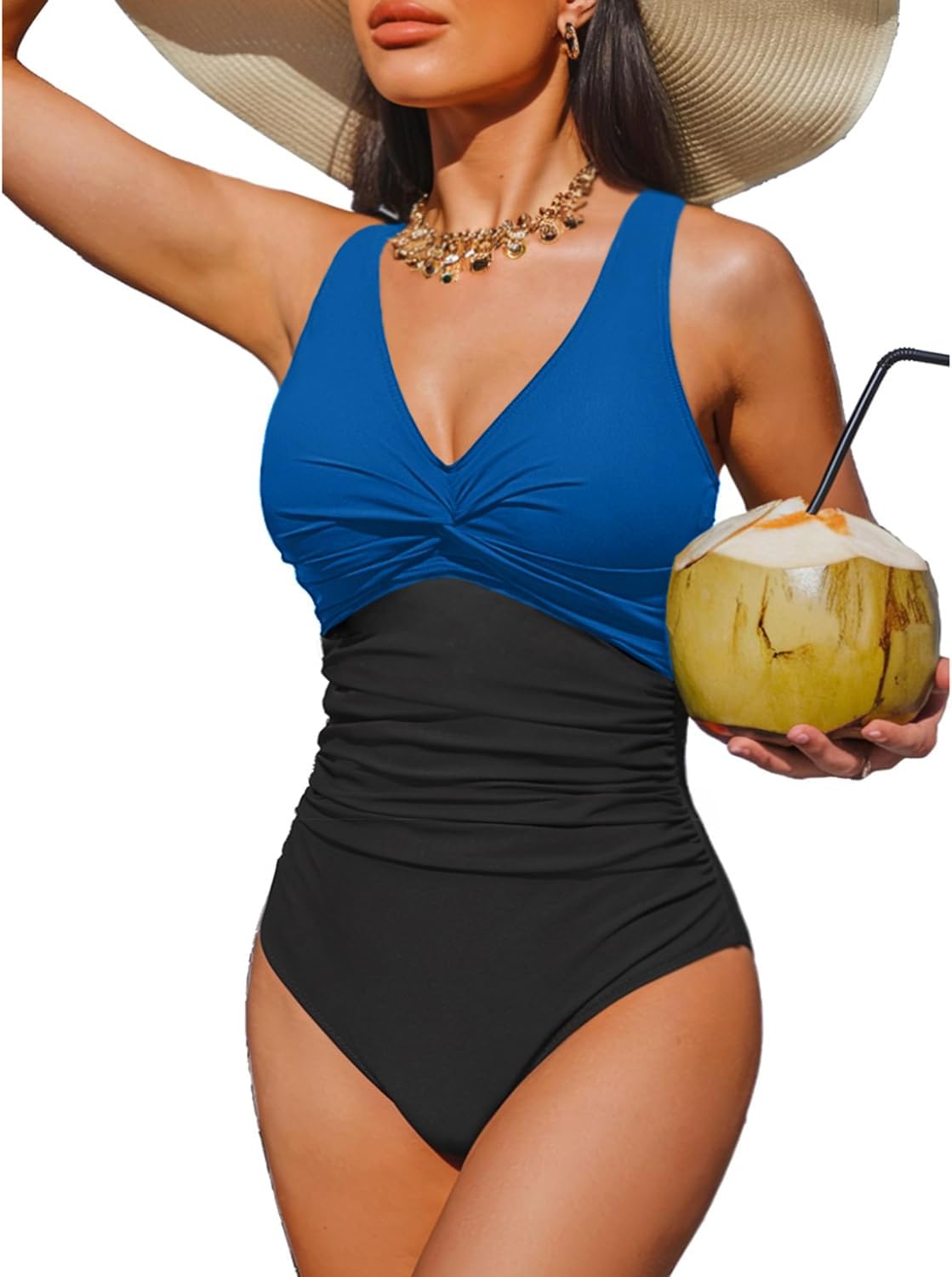 Holipick Women Tummy Control One Piece Swimsuit for Elegance