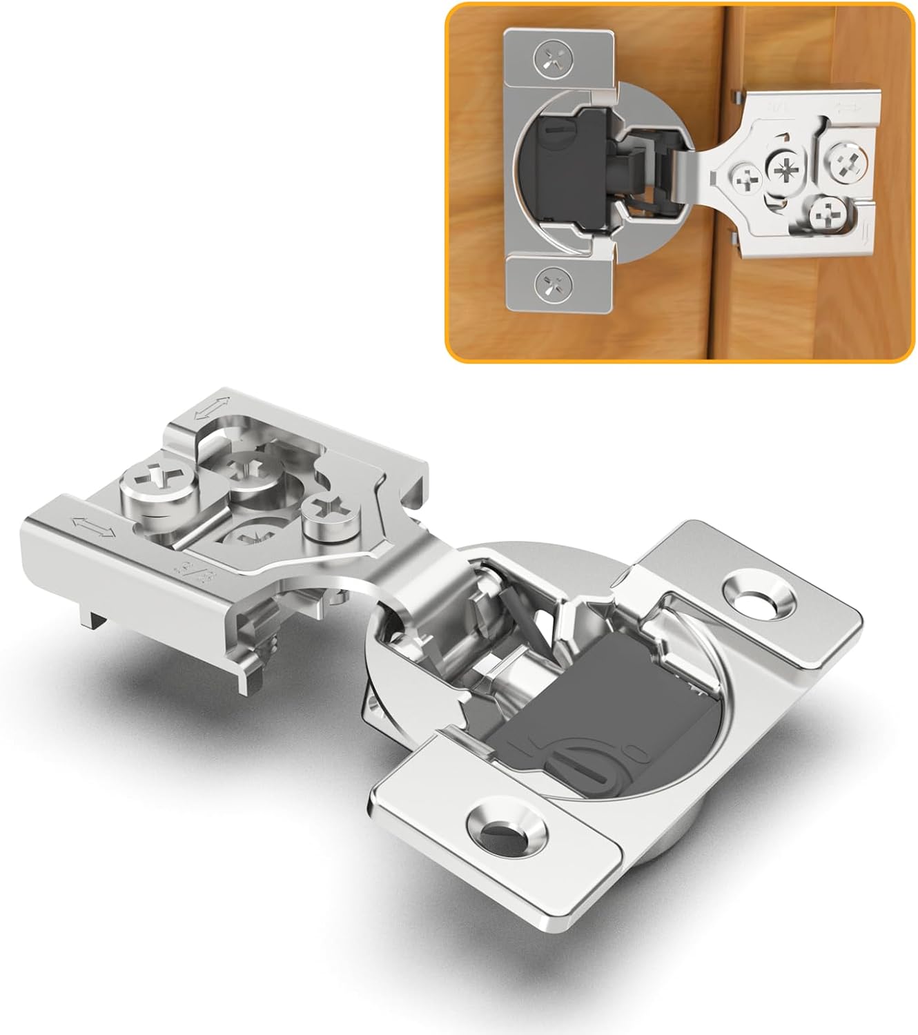 30 Pack 3/8 Overlay Soft Close Concealed Hinges for Cabinets