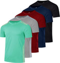 Youth Dry-Fit Wicking Athletic T-Shirts 5 Pack - Kids Performance Tees